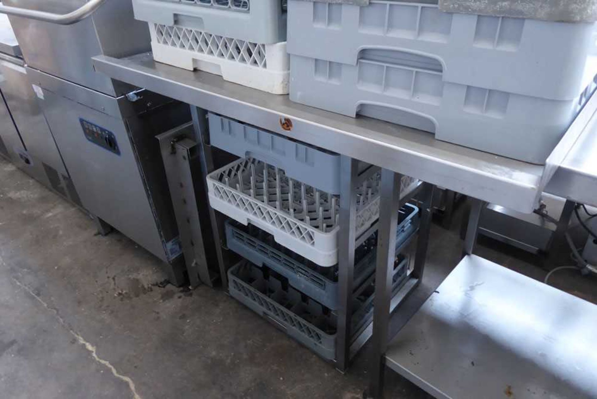 +VAT 65cm Adexa lifft top pass through dish washer with associated draining board and trays - Image 3 of 10