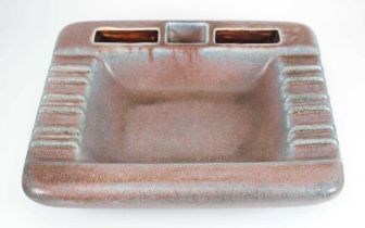 Gunnar Nylund (1904-1997) for Rorstrand, a 1940's Swedish pottery ashtray of rectangular form,