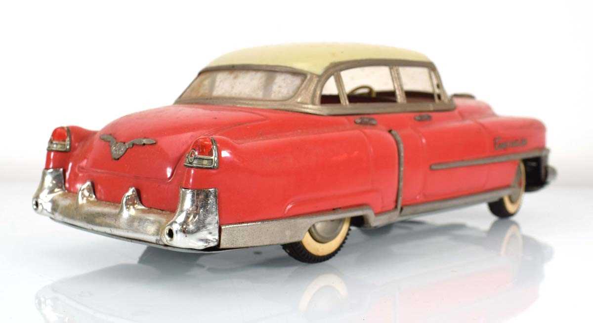 A West German Gama 300 friction driven American style tinplate car, boxedPlayworn - Bild 4 aus 6