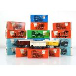 Sixteen items of Marklin HO gauge rolling stock comprising banana wagons, refrigerated trucks etc.: