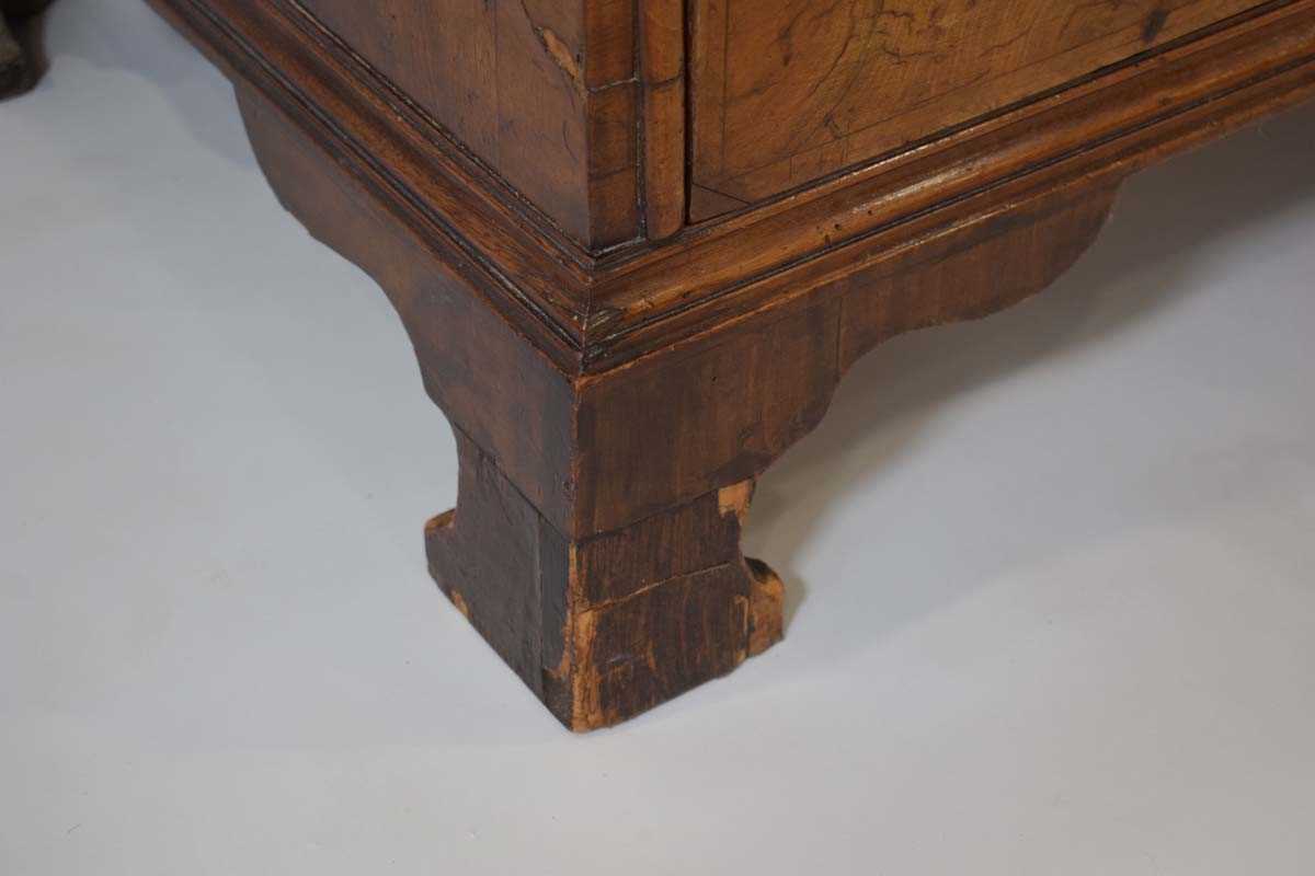 A George II walnut, feather banded and crossbanded bureau, the fall front enclosing a fitted - Bild 17 aus 19