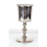 An early 20th century silver goblet of typical form, maker CLB, London 1926, h. 15 cm, 7.5 ozs