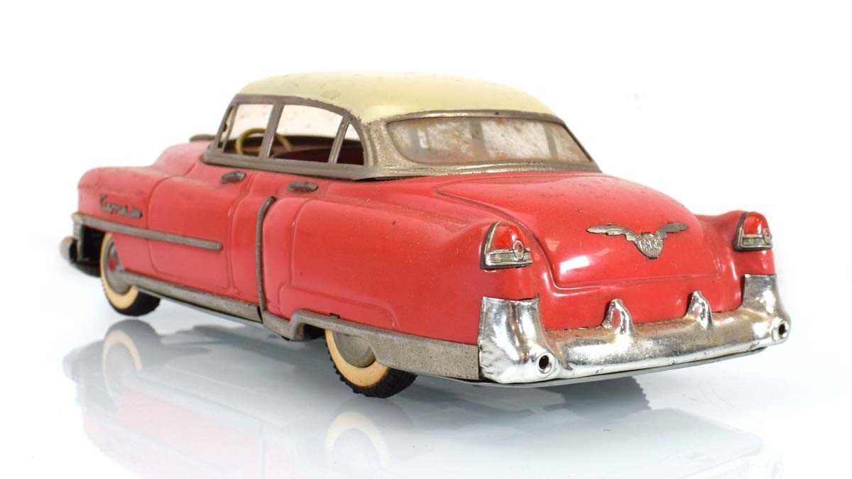 A West German Gama 300 friction driven American style tinplate car, boxedPlayworn - Bild 3 aus 6