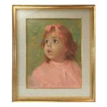Italian School, 20th century,A head and shoulders study of a young girl,indistinctly signed,oil on