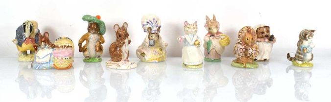 Ten Beswick and Royal Albert Beatrix Potter figures comprising:Hunca Munca,Thomasina Tittlemouse,