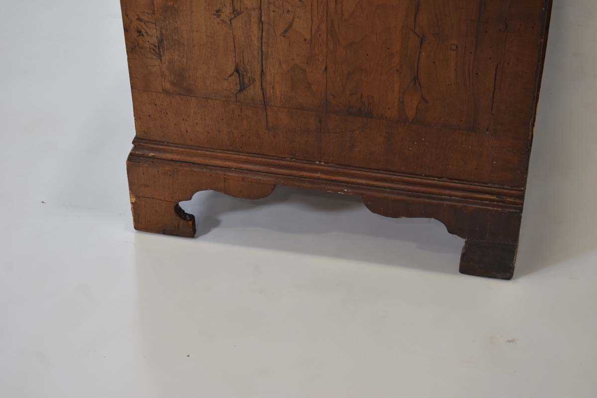 A George II walnut, feather banded and crossbanded bureau, the fall front enclosing a fitted - Bild 16 aus 19