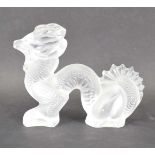 A Lalique frosted glass figure modelled as a dragon, h. 7.5 cm