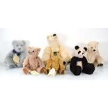 Six collectors teddy bears including a Solent bear, two Bear Bits bears and others (6)