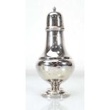 An early 20th century silver sugar sifter of typical vase shaped form, maker WA, Birmingham 1933, h.