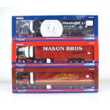 Three limited edition Corgi Hauliers of Renown models:CC13512 Volvo FM curtainside - Ian Craig,