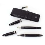 A Mont Blanc Meisterstuck 4810 fountain pen with a 14ct nib together with a matching pen, both