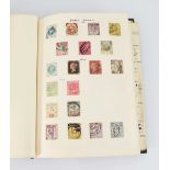 An album of mainly British postage stamps including a Penny Black, RK, together with a group of