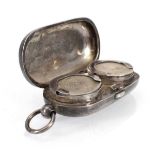 An early 20th century engraved silver double sovereign case, Deakin & Francis, Birmingham 1912, l. 6