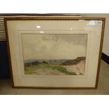 John Sanderson Wells (1872-1955), A landscape under a grey sky, signed, watercolour, 30.5 x 45.5