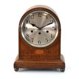 A German mantel clock, the Junghans of Wurttemberg three-train movement with Westminster chimes,