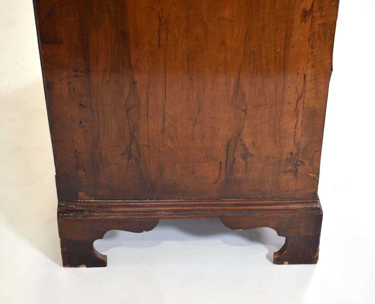 A George II walnut, feather banded and crossbanded bureau, the fall front enclosing a fitted - Bild 9 aus 19