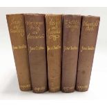 Jane Austen, The Novels, in 5 volumes 1926. 8vo Hb. in original maroon cloth bindings with gilt