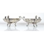 A pair of Edwardian pierced silver bon bon dishes of circular form, Mappin & Webb, Sheffield 1909,