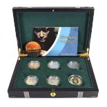 A set of six silver proof Lord of the Ring 'Scenes in Silver' coins, boxed and with certificate