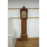 John Warne of London, an 18th century longcase clock, the brass face with matching spandrels, date