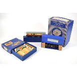 A group of Hornby Dublo OO gauge items including a EDL17 loco, platform, level cross, points,