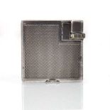 A silver plated engine turned 'Savory' lighter by Dunhill, l. 3.5 cmDents and wear through use