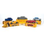 Five Dinky models comprising:101 Sunbeam Alpine sports,109 Austin Healey 100 sports,150 Rolls-