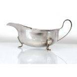 An early 20th century silver sauce boat of typical form, Mappin & Webb, Birmingham 1931, 3.5 ozs