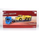 A limited edition Corgi Heavy Haulage 1:50 scale CC13242 DAF XF Super Space CAB Nooteboom step frame