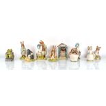 Ten Beswick and Royal Albert Beatrix Potter figures comprising:Miss Doormouse,Mr Jackson,Hunca Munca