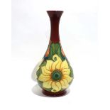 A Moorcroft vase decorated in the 'Inca Sunflower' pattern, h. 33 cmNo obvious chips, cracks or