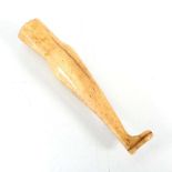 A Napoleonic prisoner-of-war bone desk seal modelled as a ladies leg