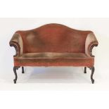 A 19th century mahogany and upholstered two-seater parlour sofa in the Georgian mannerStructurally