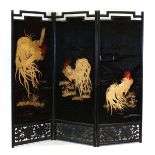 In the manner of the Aesthetic Movement, a late 19th century Chinese Export bamboo three-fold