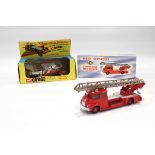 A Corgi 266 Chitty Chitty Bang Bang model and a Dinky Supertoys 956 turntable fire escape, both