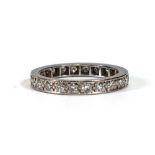 A platinum full eternity ring set brilliant cut diamonds,ring size L,2.1 gms