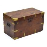 A 19th century mahogany and brass mounted campaign chest or trunk, 68 x 37 cm