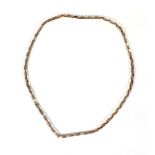 A 9ct yellow gold boxlink necklace, l. 52 cm, 10.7 gms