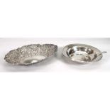 A late Victorian silver stamped silver dish of oval form, maker WC, London 1896, a child's silver