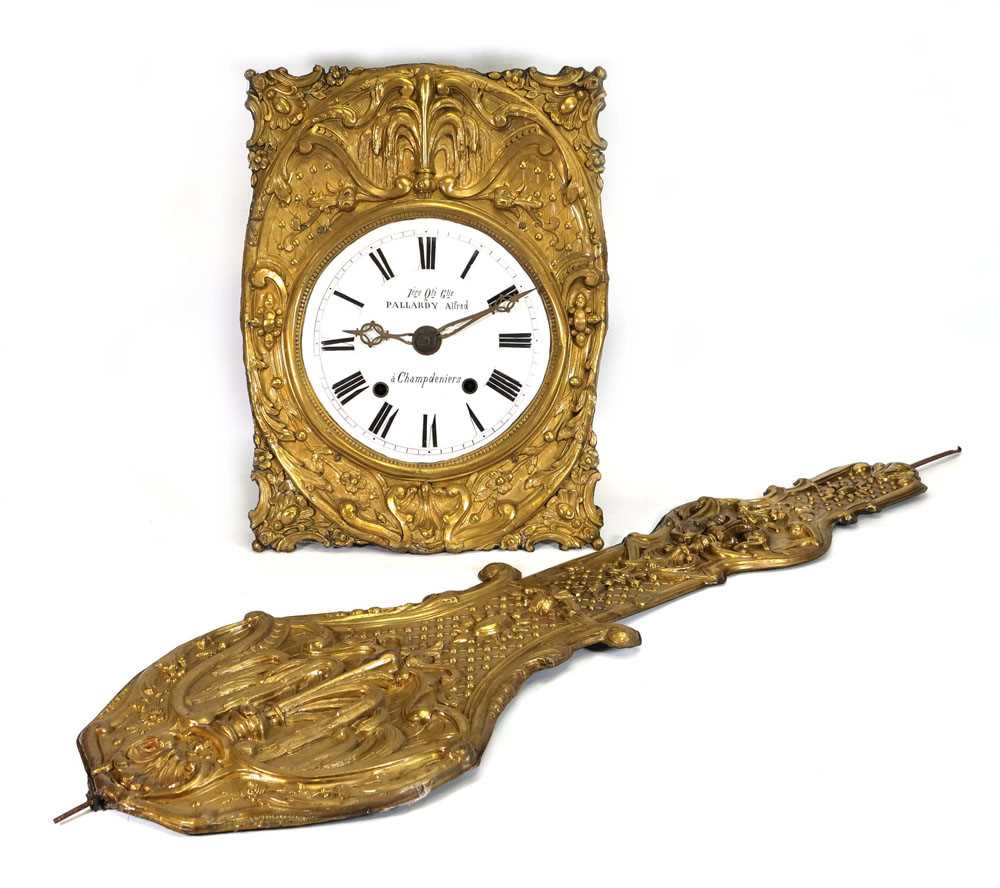 A 19th century French Comtoise wall clock, the enamelled face inscribed 'Alfred Pallardy, a