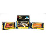 Three Corgi Toys models:649 Space Shuttle,701 Hi-speed Mini-bus and702 Breakdown Truck, all boxed (