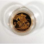 A Royal Mint proof sovereign dated 1980, cased