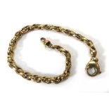 A 9ct yellow gold ropetwist bracelet with lobster clasp, l. 19.5 cm, 8.3 gms