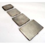 An early 20th century silver engine turned cigarette case, maker C&C, London 1936, l. 12.5 cm, and