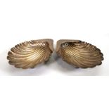 A pair of early 20th century silver shell shaped butter dishes, maker HA, Sheffield 1900, 3.4 ozs (