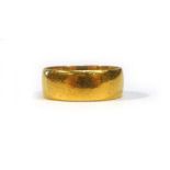 A 22ct yellow gold wedding band, band w. 7 mm, maker AS, Birmingham 1906,ring size K 1/2,5.8 gms