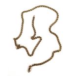 A 9ct yellow gold double flat curblink necklace with lobster clasp, l. 49.5 cm, 10.6 gms