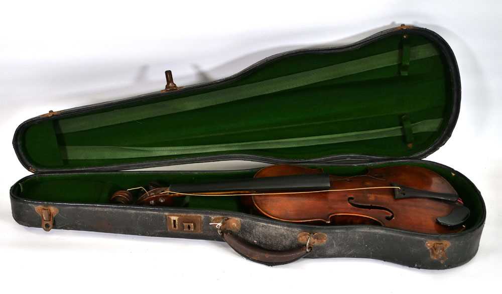 A German violin, c. 1910, together with an associated case