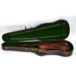 A German violin, c. 1910, together with an associated case