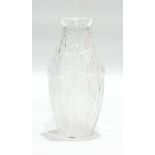 A French glass vase by Lalique decorated in the 'Tulip' pattern, h. 17 cm